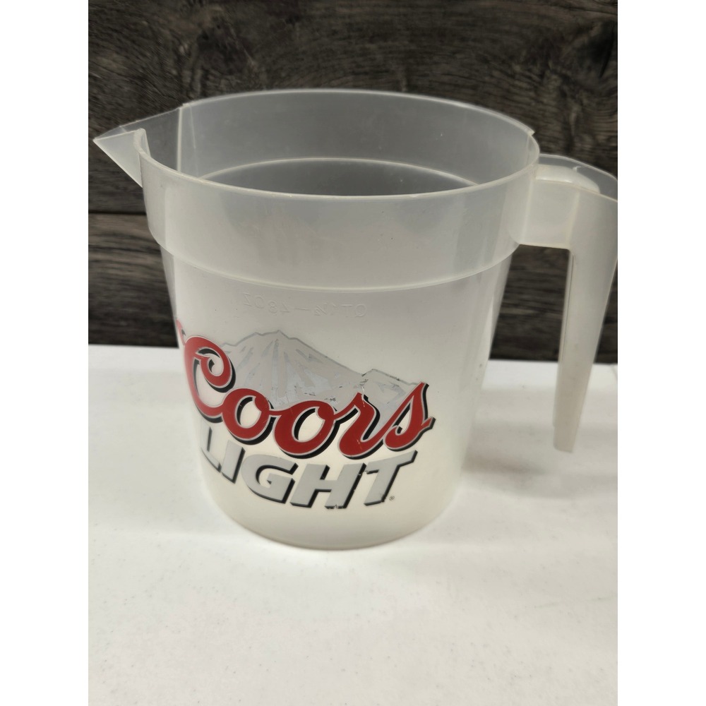 Coors Light Frosted Plastic Beer Pitcher Barware Mountain Logo 60oz vtg 6 invh